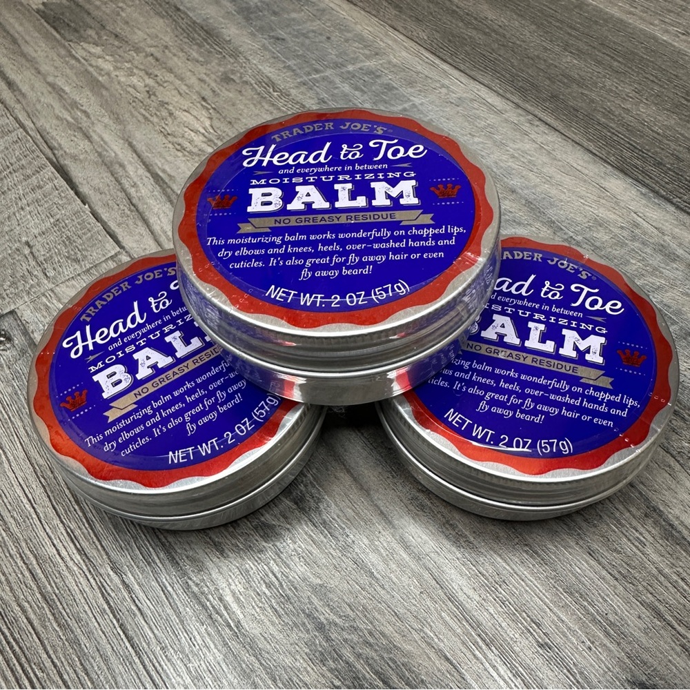 3-Pack Trader Joe’s Head to Toe Moisturizing Balm - Body Hand Feet Cream Lotion
